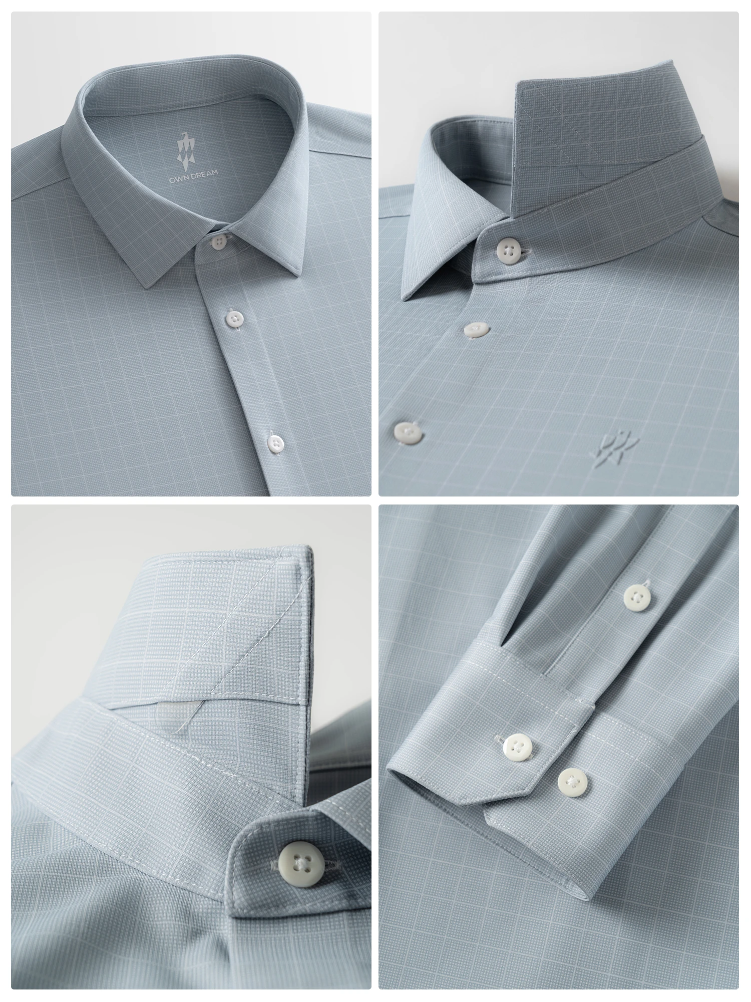 Snow Gray Stripe Stretch Shirt