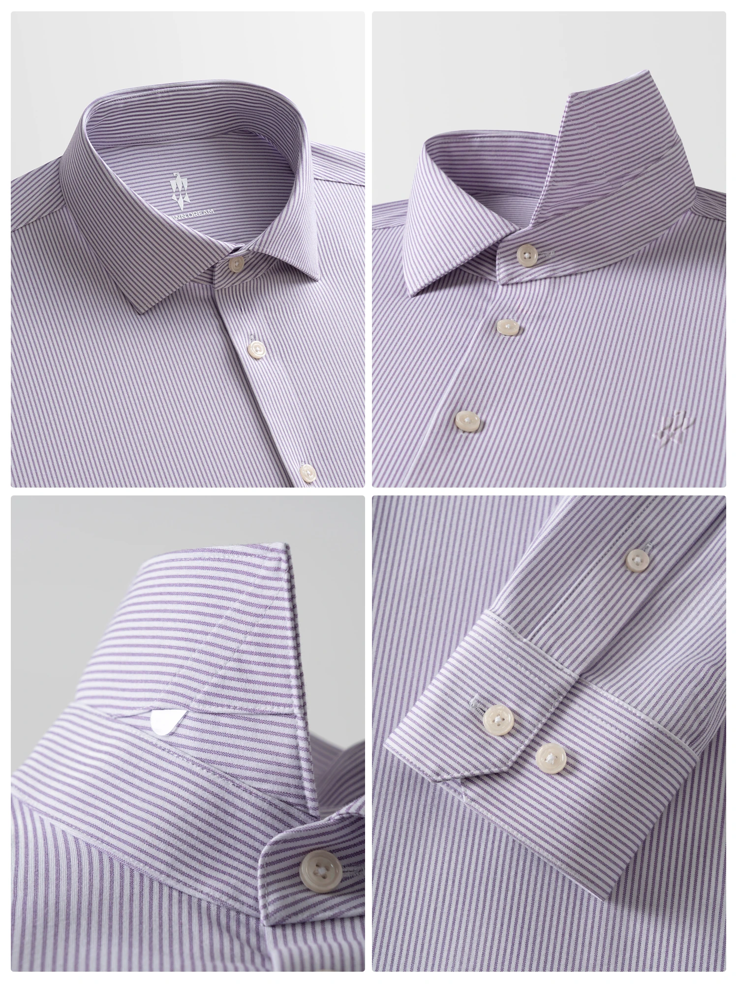 Mauve Stripe Stretch Shirt