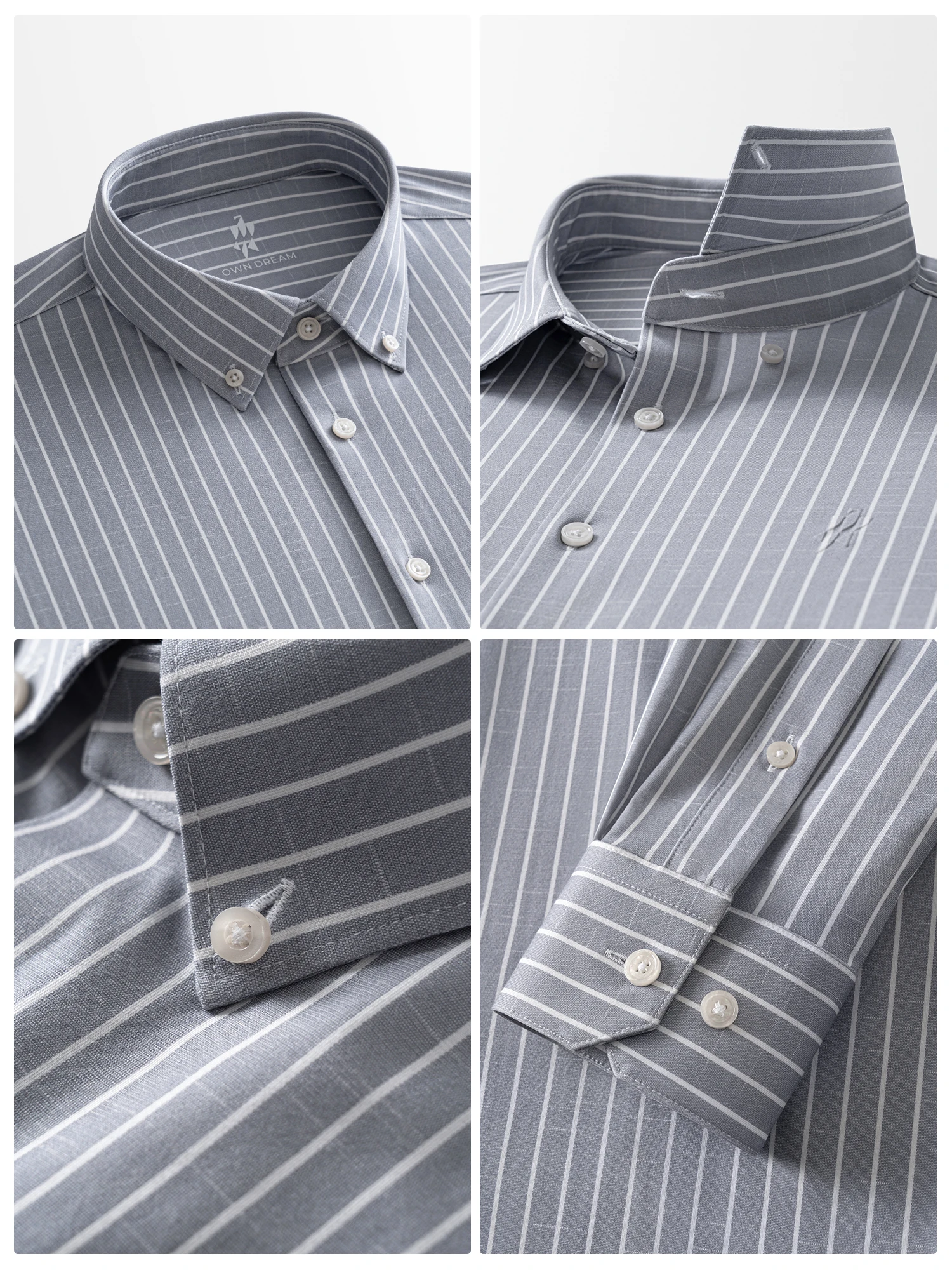Dusk Rain Gray Stripe Stretch Shirt