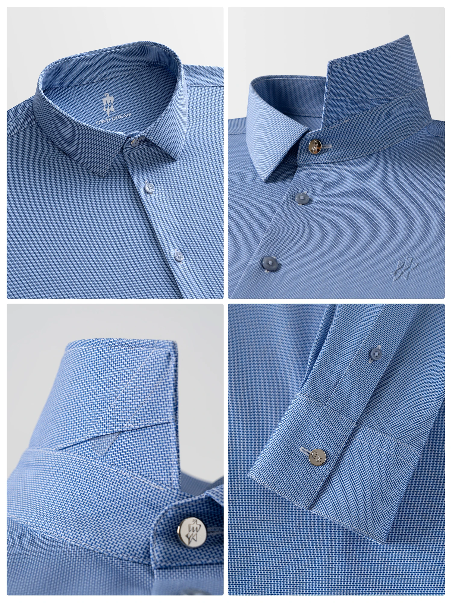 Ocean Blue Check Stretch Shirt