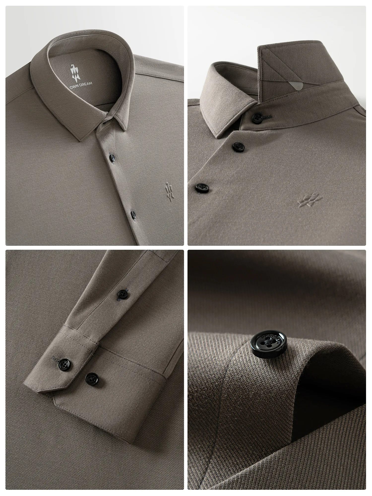 Dawn Gray Cashmere Stretch Shirt
