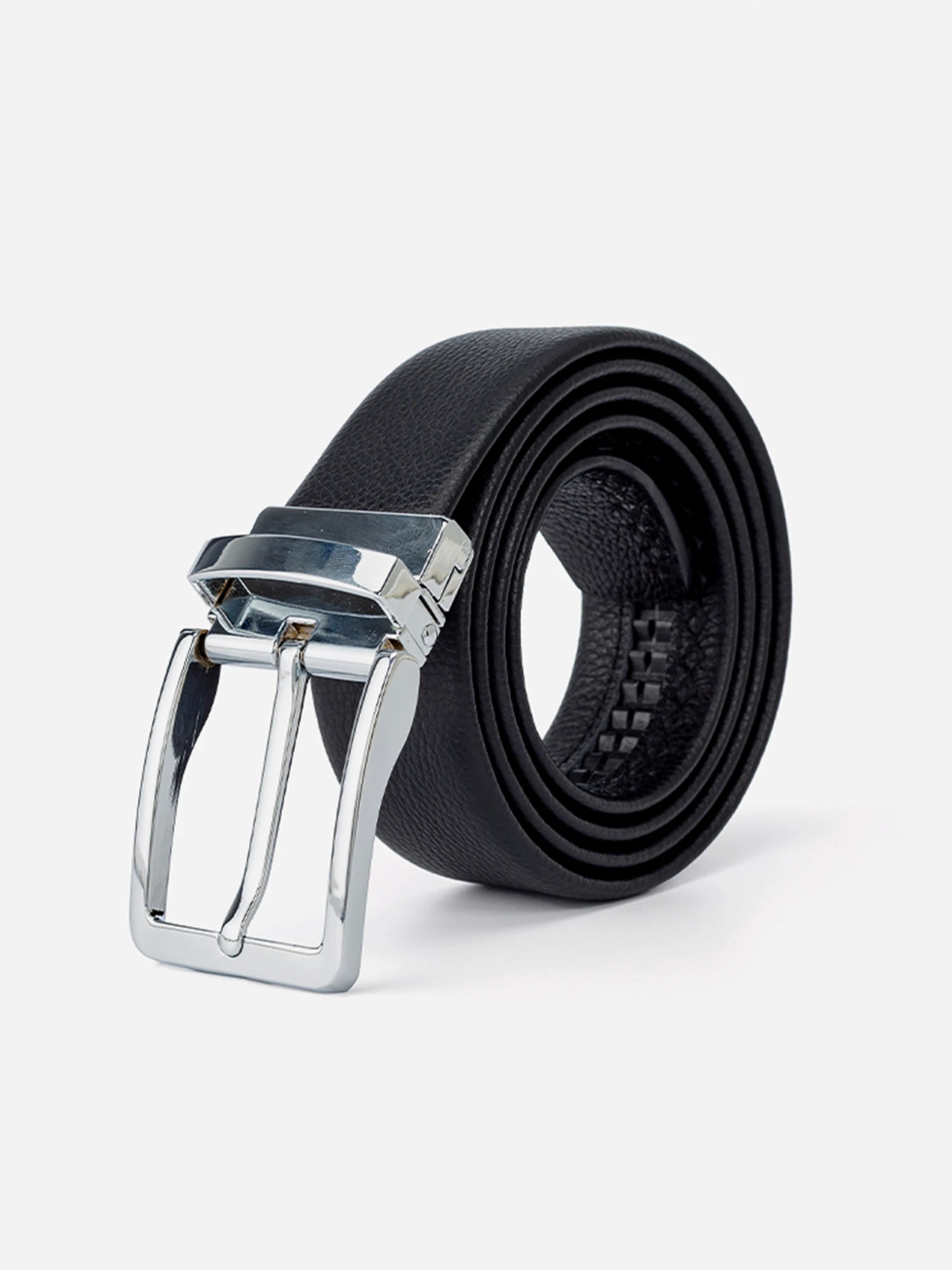 Black Lychee Grain Needle Buckle Belt