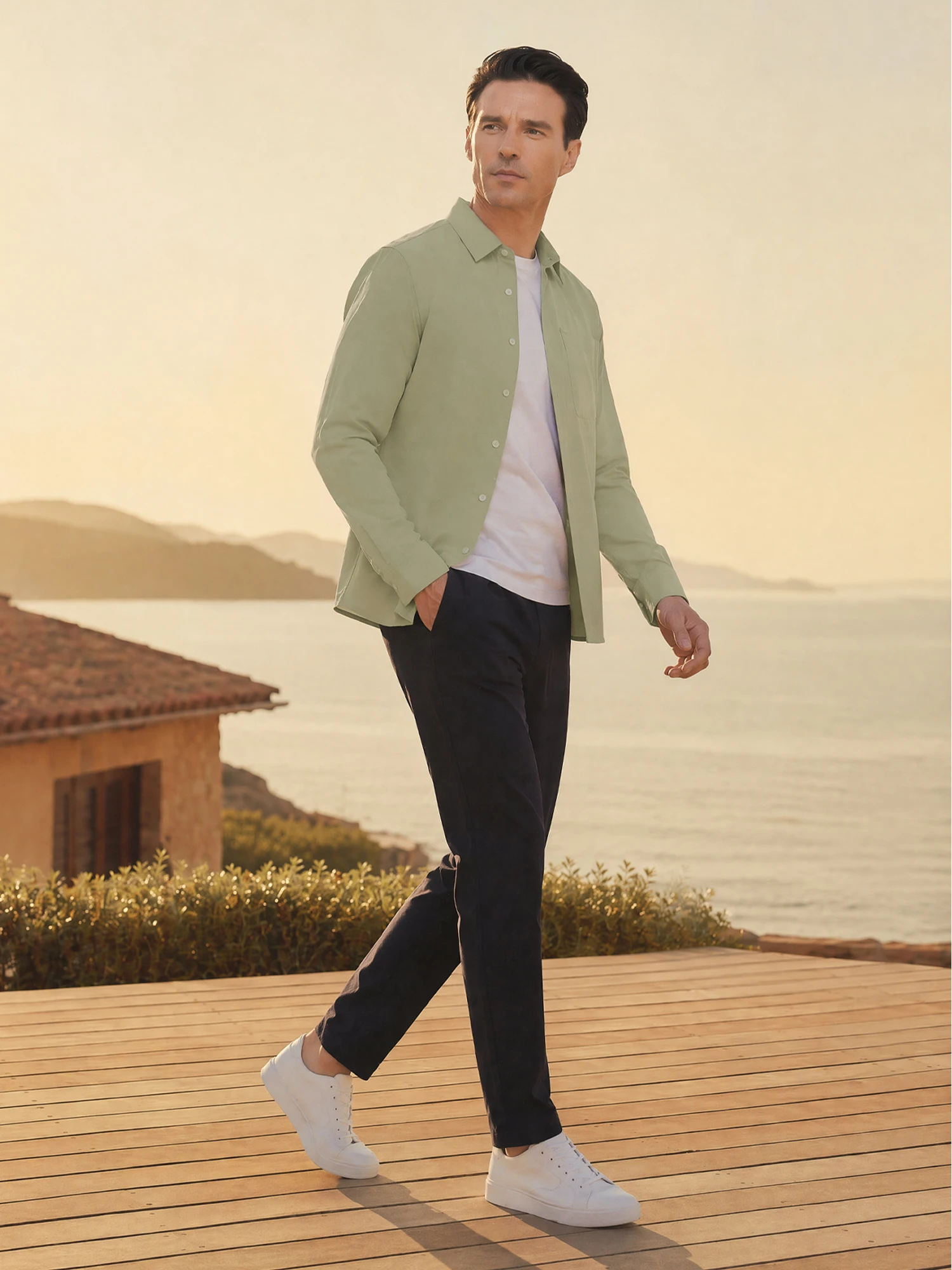 Desert Khaki Travel Stretch Shirt