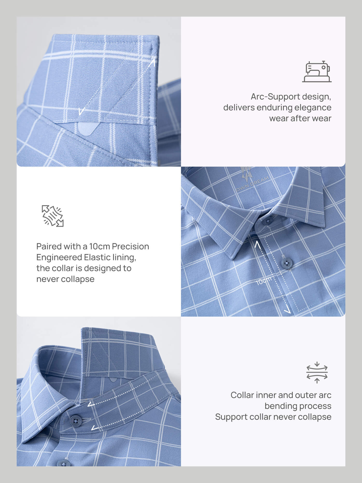 Cobalt Blue Omni-Stretch Check Dress Shirt