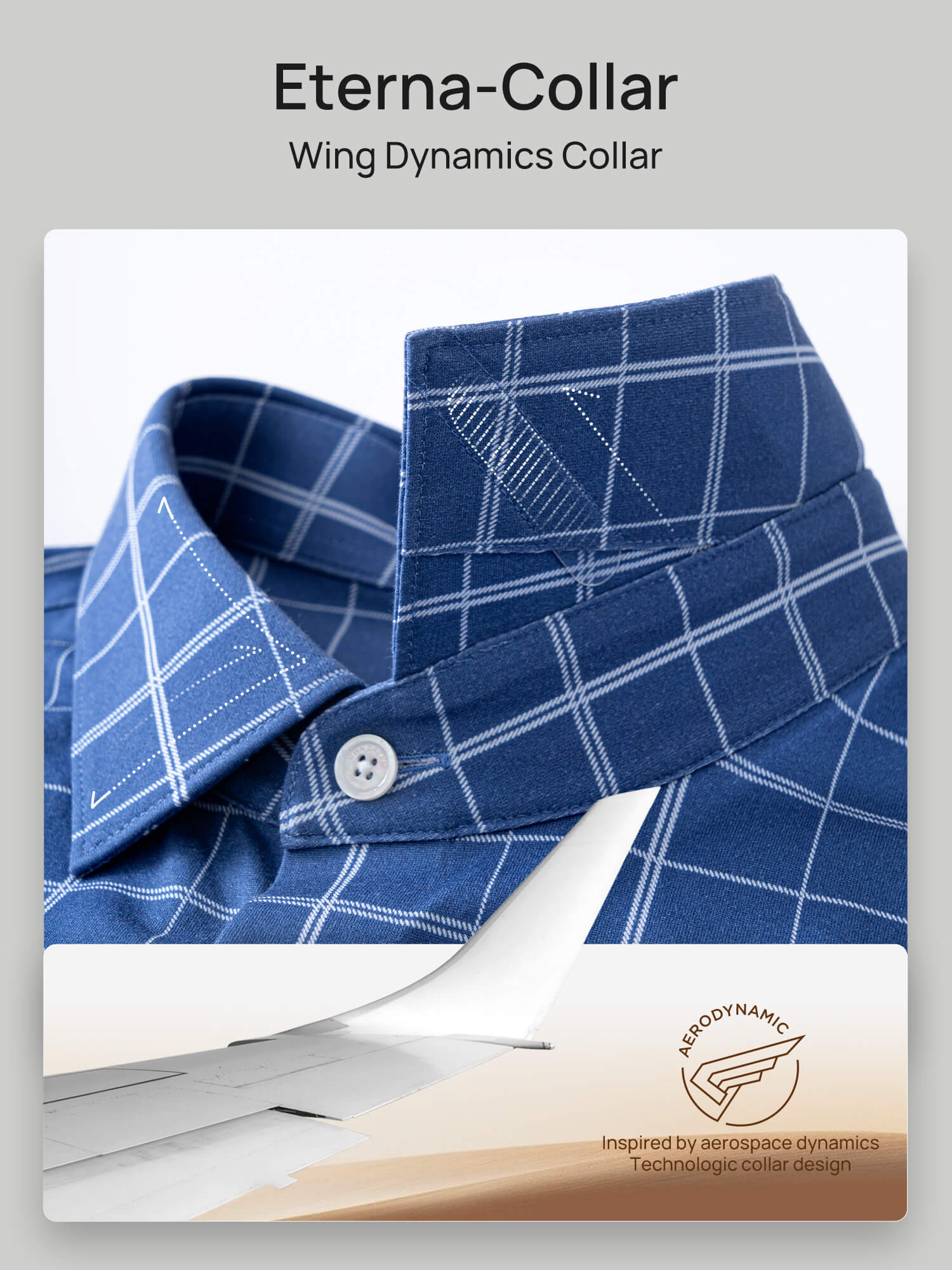 Cobalt Blue Omni-Stretch Check Dress Shirt