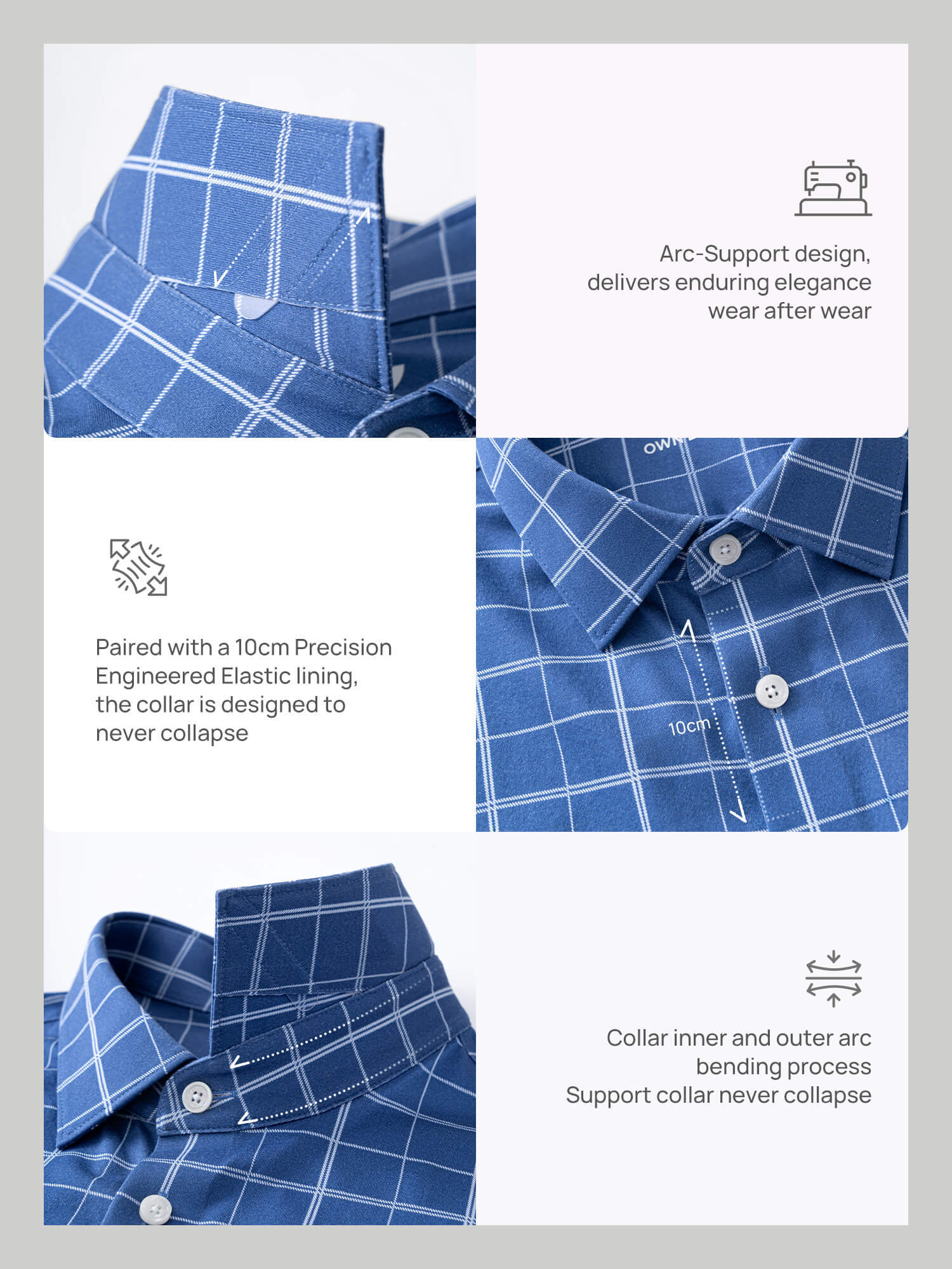 Cobalt Blue Omni-Stretch Check Dress Shirt