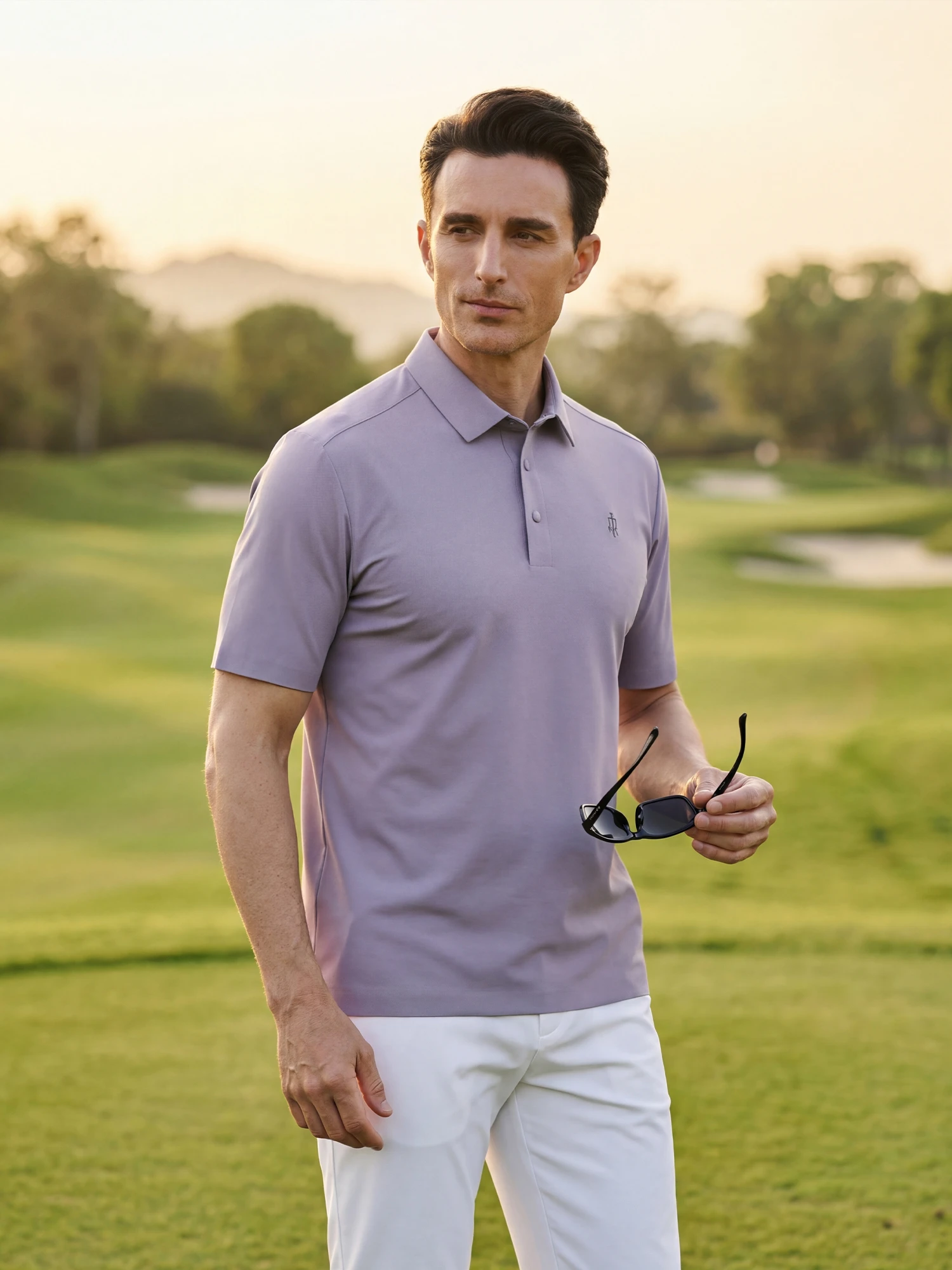 Dawn Purple Stretch Polo
