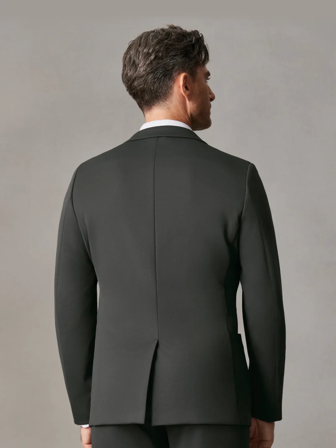 Rear view of the tailored jacket