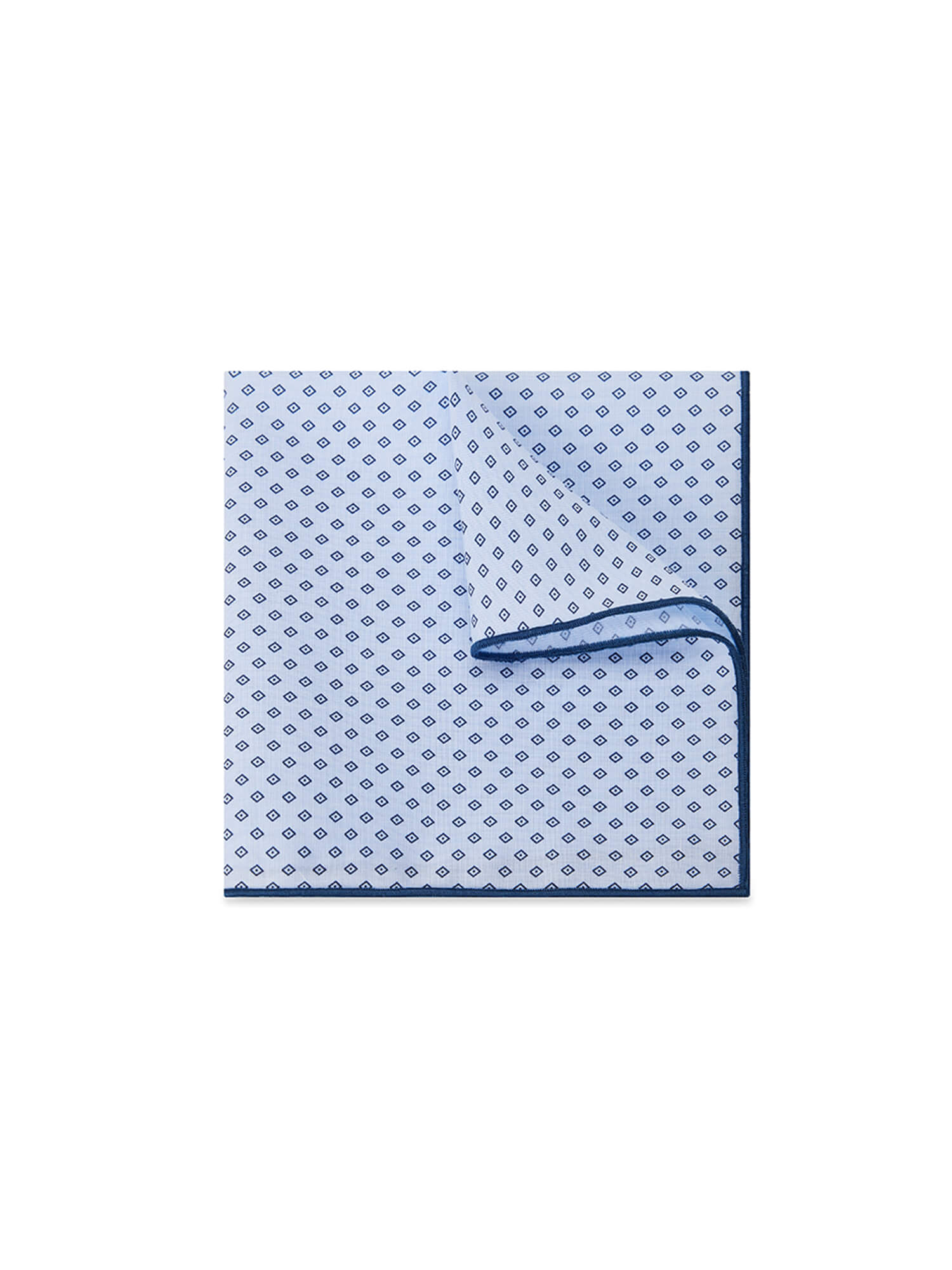 Tranquil Blue Diamond-Print Pocket Square-Own Dream Shirts-Dress Shirts for Men