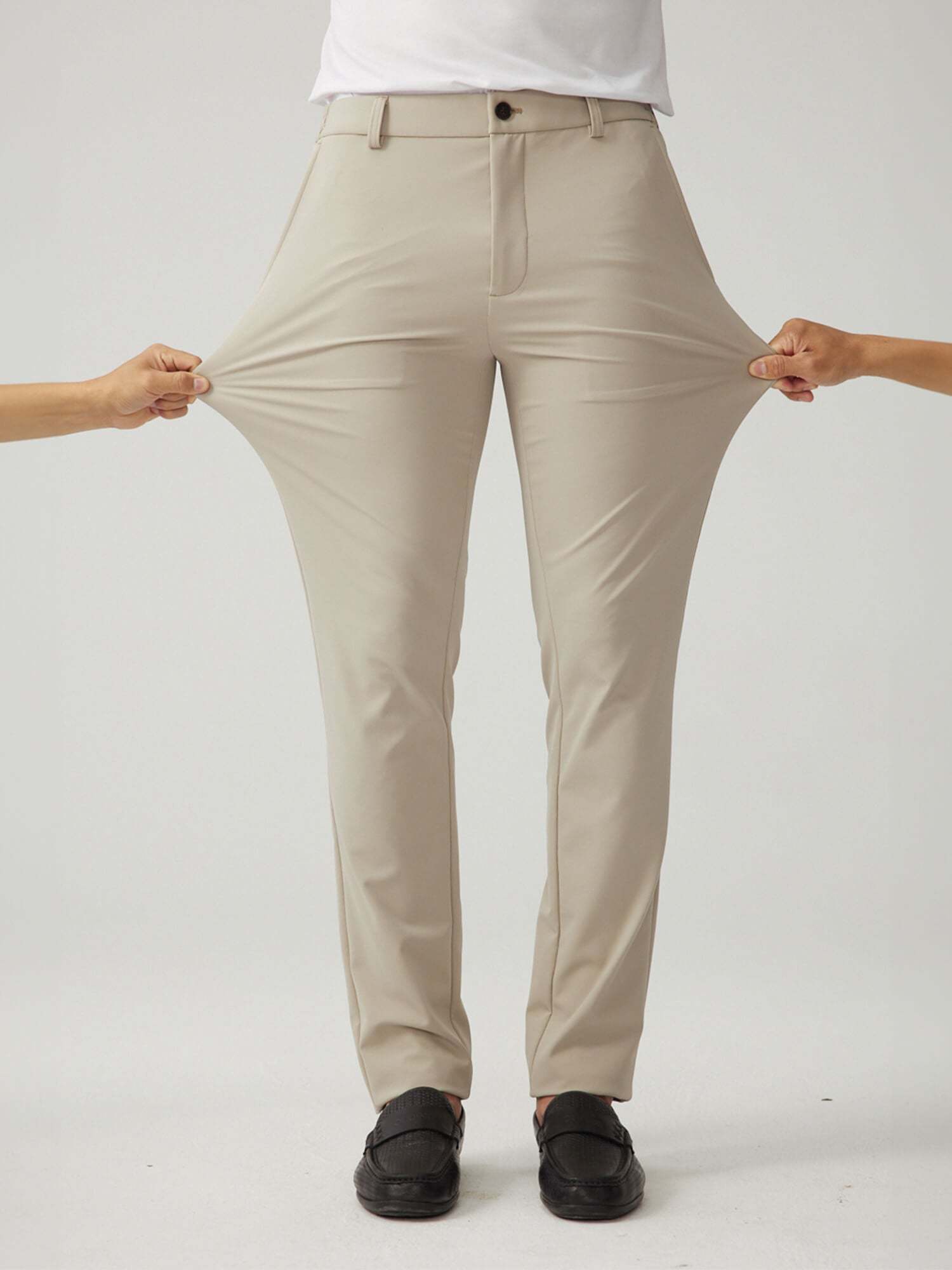 Light Khaki Ultra Stretch Dress Pants-OWN DREAM Shirts