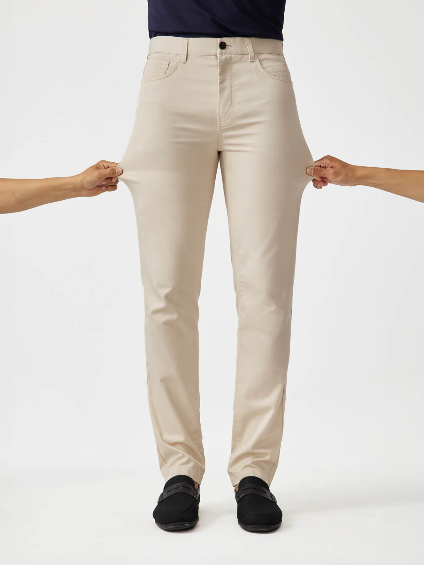 Naples Khaki / Black Stretch 5-Pocket Pants-OWN DREAM Shirts