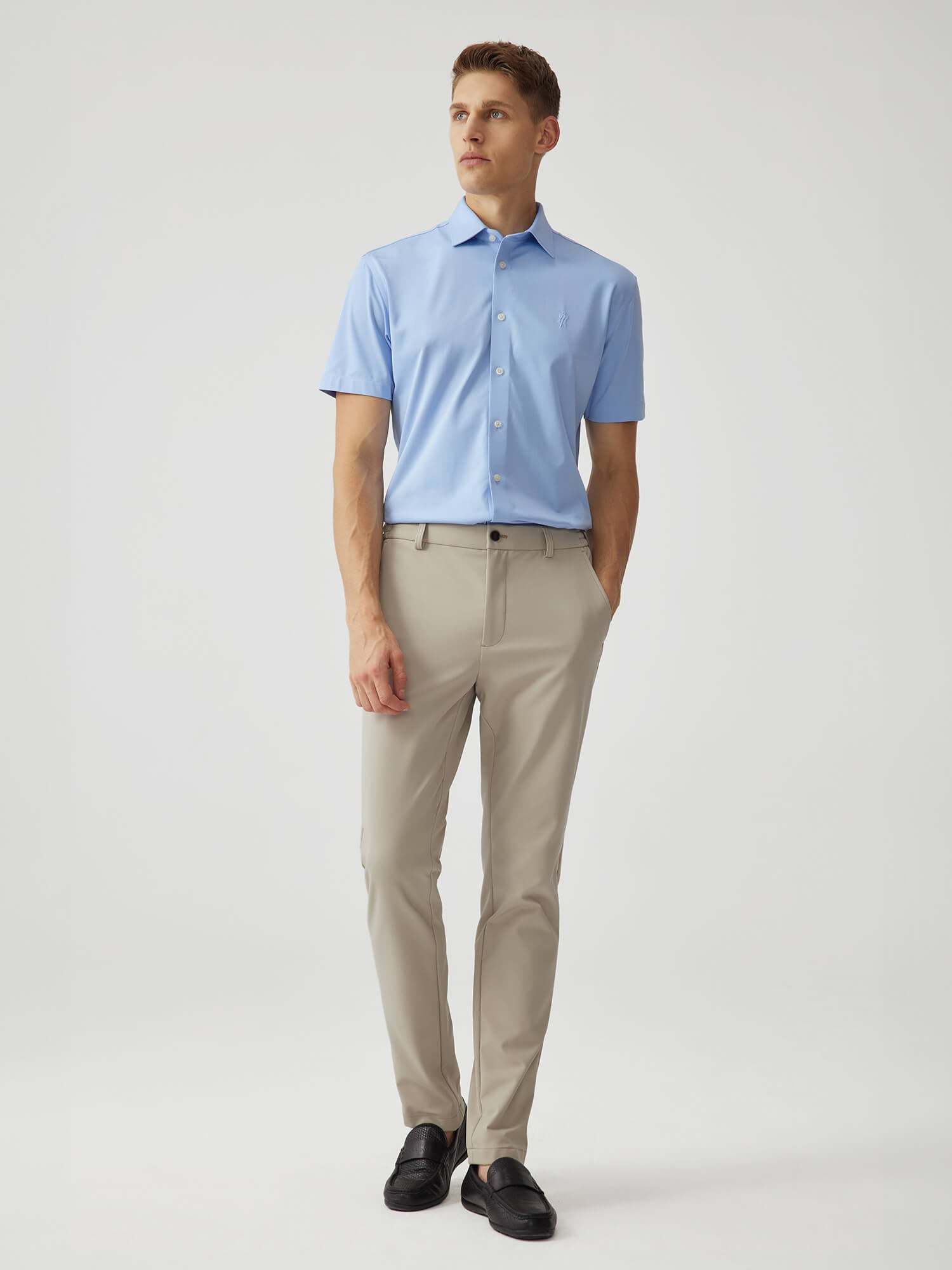 Light Khaki Ultra Stretch Dress Pants-OWN DREAM Shirts
