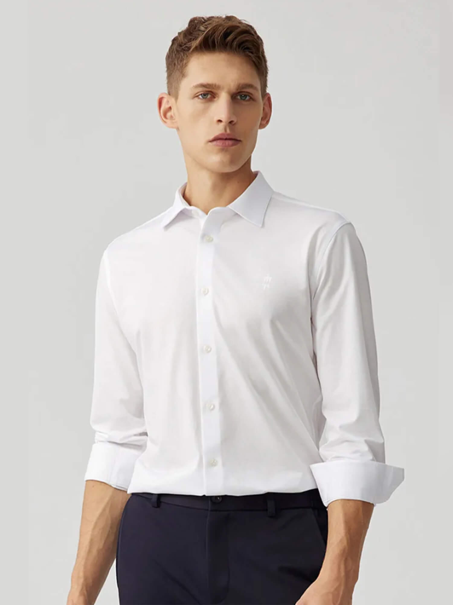 Polar White Stretch Shirt（Water, oil and stain resistant）-OWN DREAM Shirts