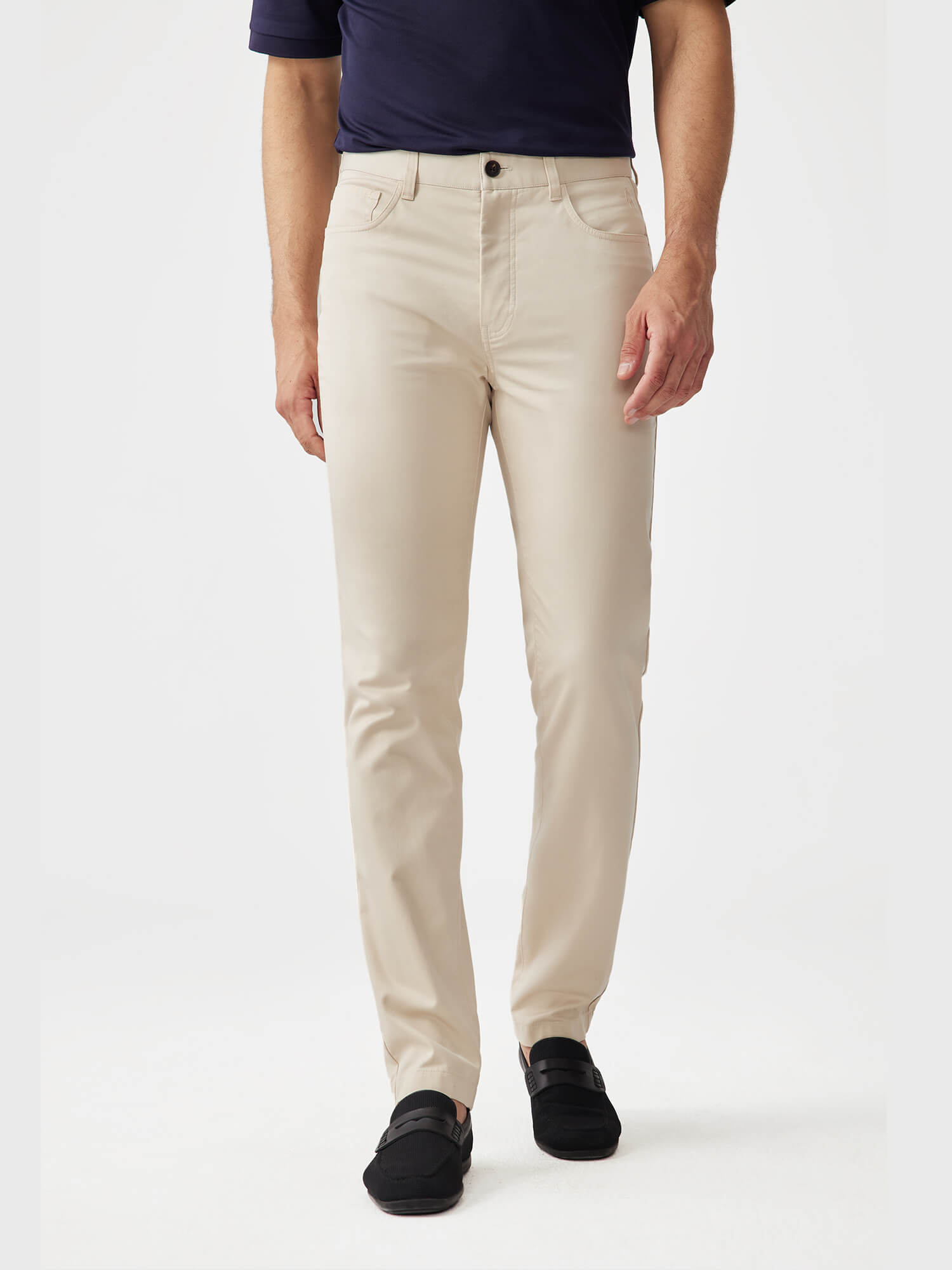 Naples Khaki Stretch 5-Pocket Pants-Own Dream Shirts-Dress Shirts for Men