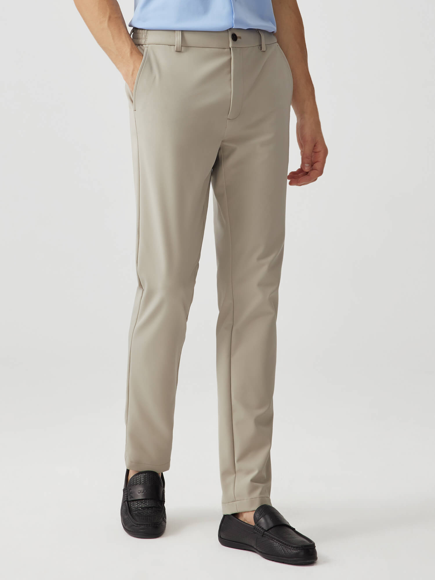Light Khaki Ultra Stretch Dress Pants-OWN DREAM Shirts