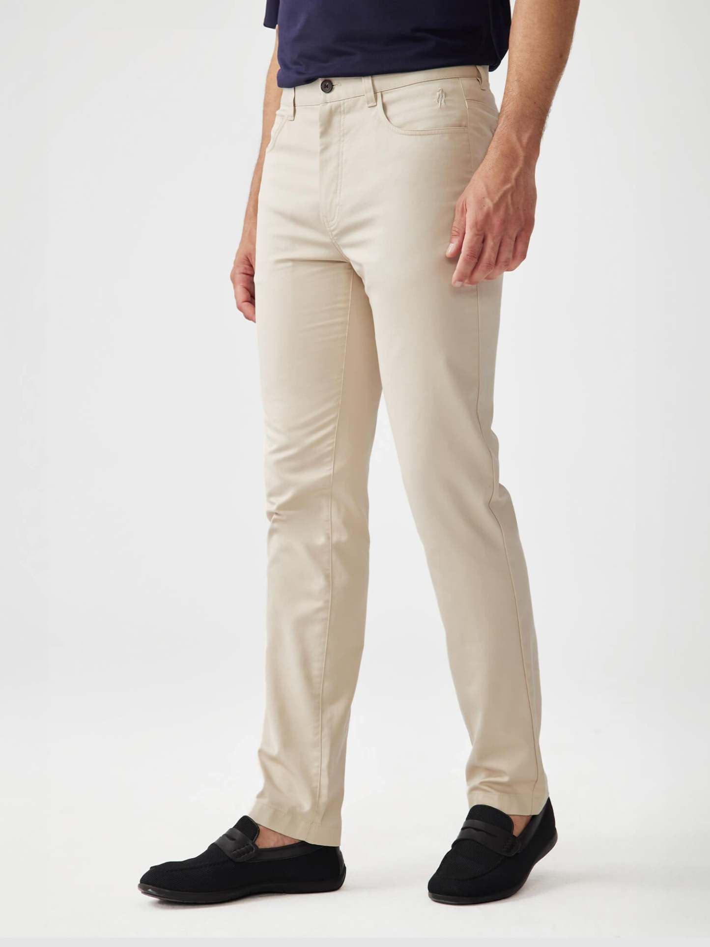 Naples Khaki / Black Stretch 5-Pocket Pants-OWN DREAM Shirts