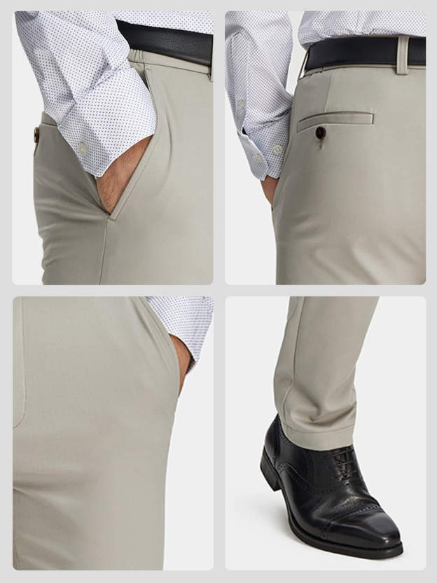 Light Khaki Ultra Stretch Dress Pants-OWN DREAM Shirts