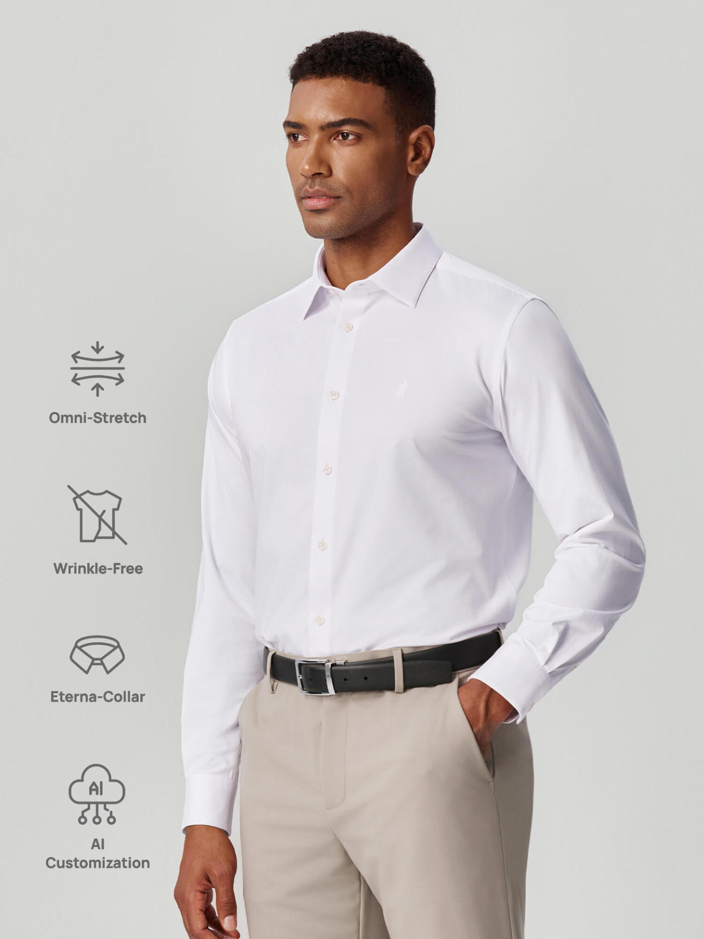 American Pima White Stretch Shirt