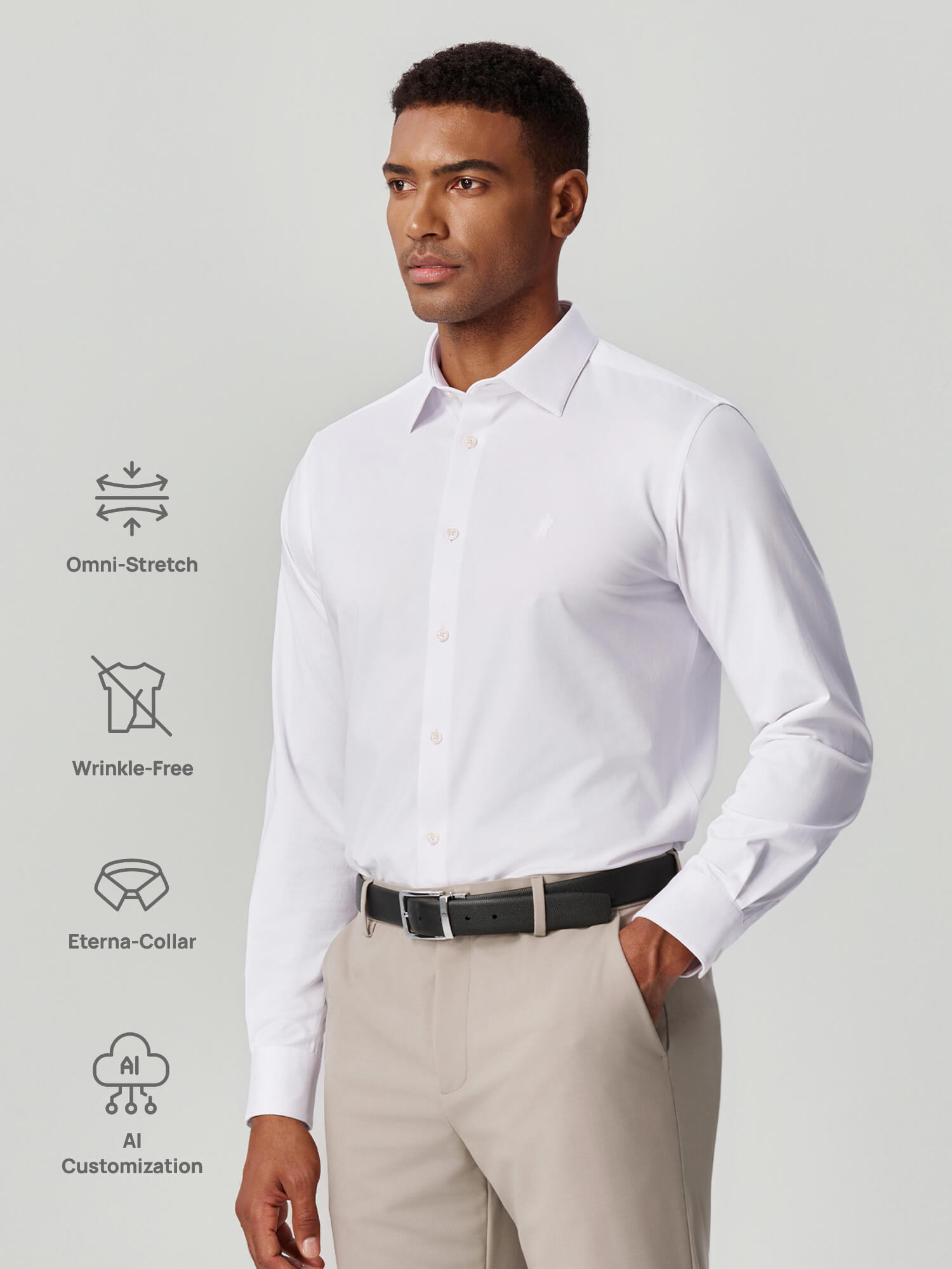 American Pima White Stretch Shirt