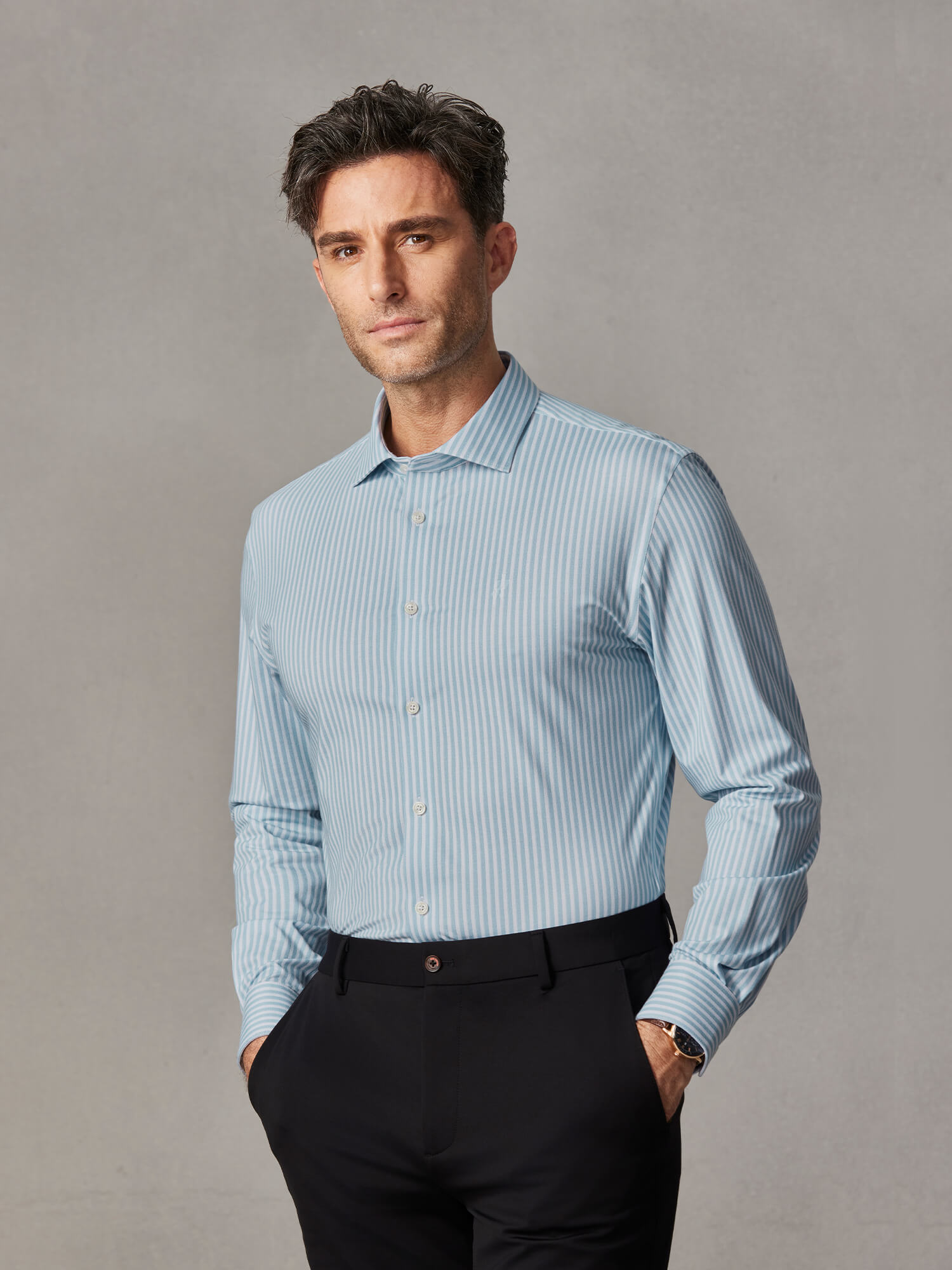 Jade Frost High-Stretch Shirt