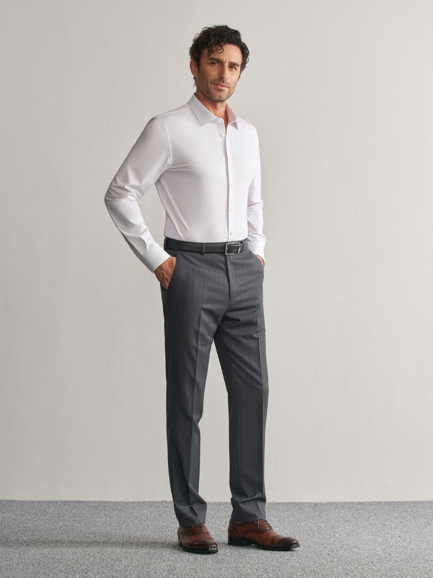 Luxurious Soft White Stretch Shirt-OWN DREAM Shirts