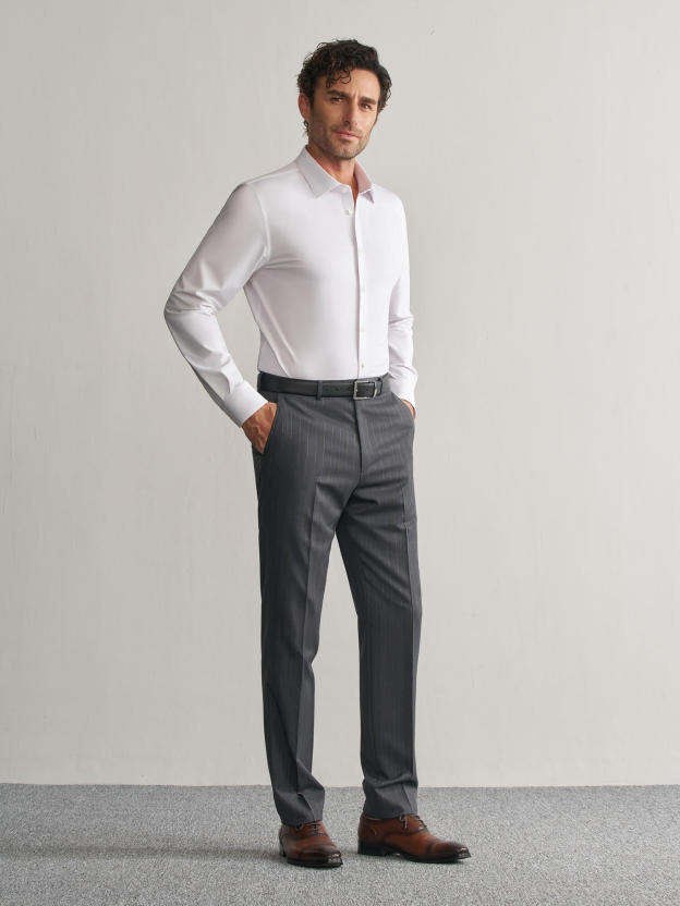 Luxurious Soft White Stretch Shirt-OWN DREAM Shirts