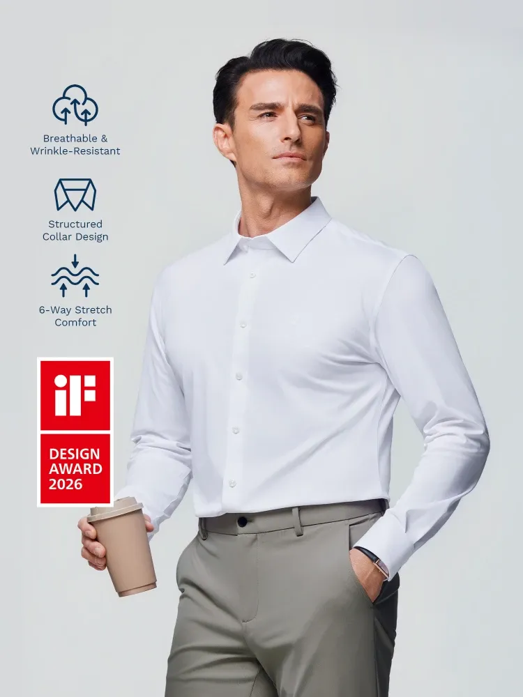 AirFlex Pro™ Prestige Comfort Stretch Shirt - Cloud White