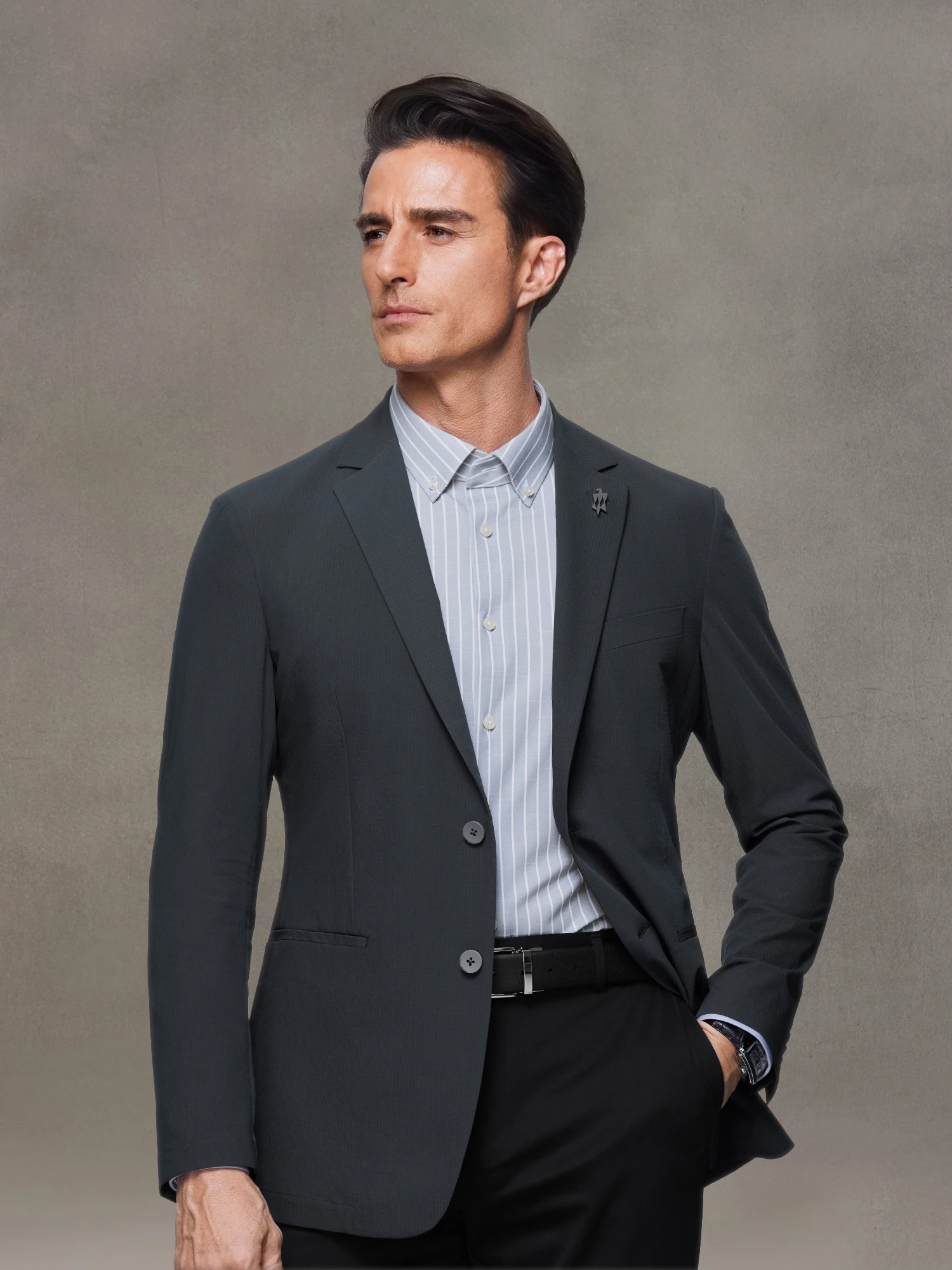 Cloud Gray Stretch Blazer