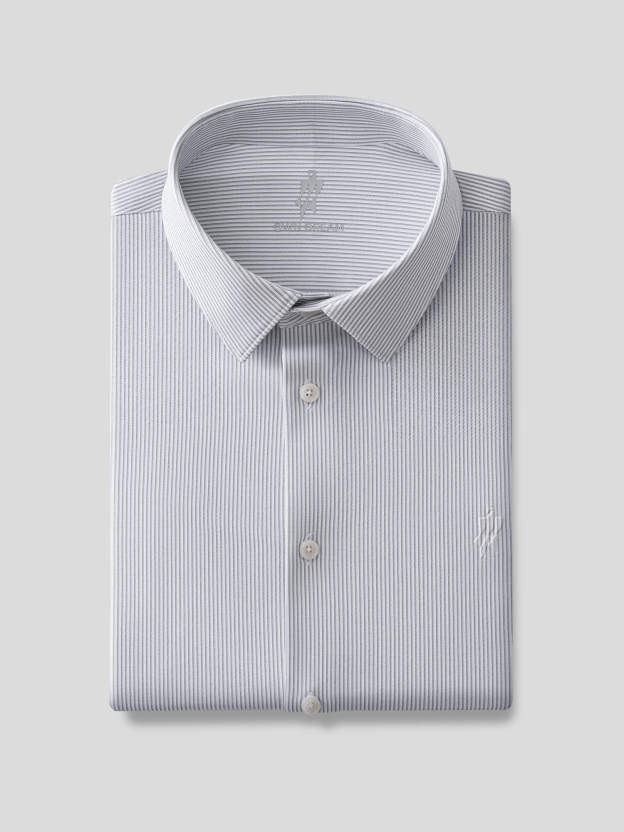Drift Gray Striped High-Stretch Shirt