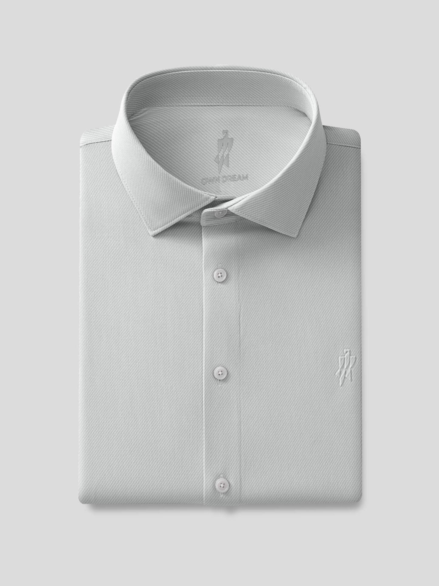 Frost Gray Silk High-Stretch Short-Sleeve Shirt