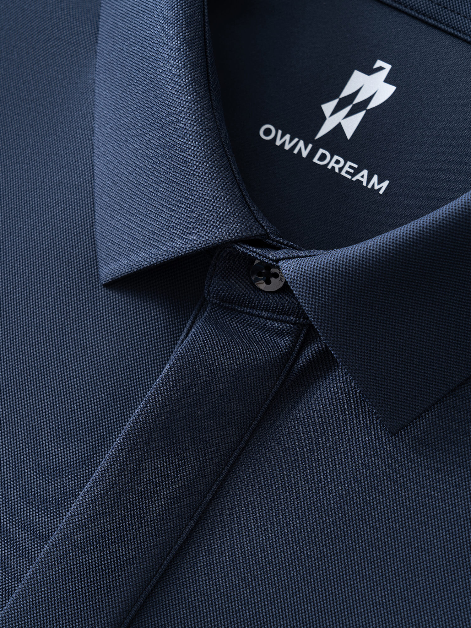 Jasper Navy Blue High-Stretch Polo