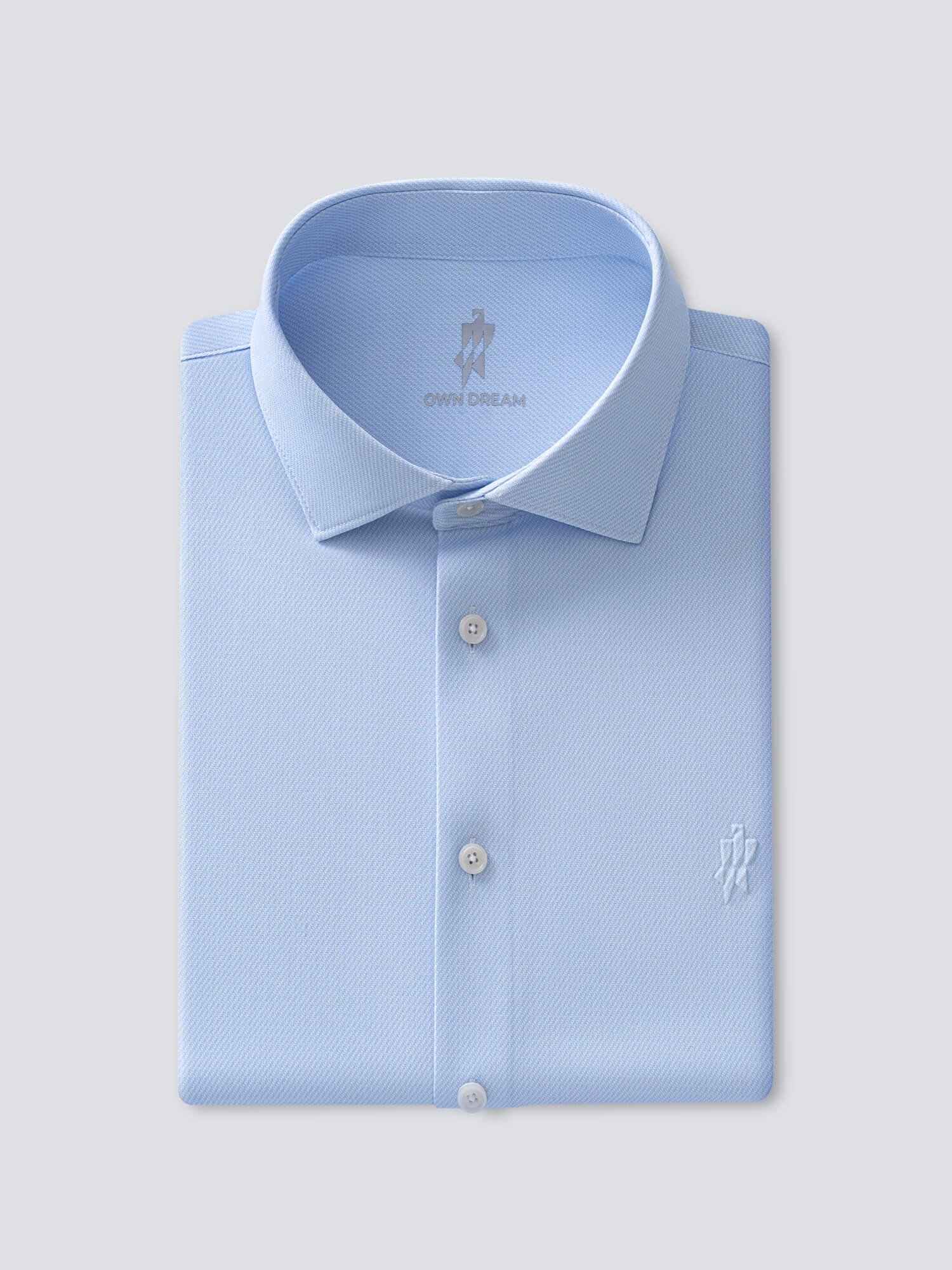 Jade Blue Silk High-Stretch Short-Sleeve Shirt