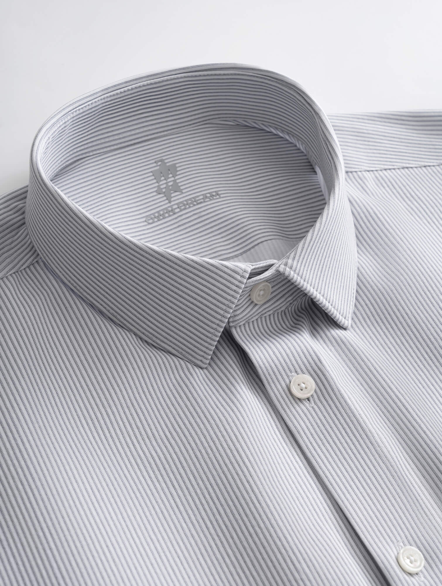 Drift Gray Striped High-Stretch Shirt-Own Dream Shirts-Dress Shirts for Men