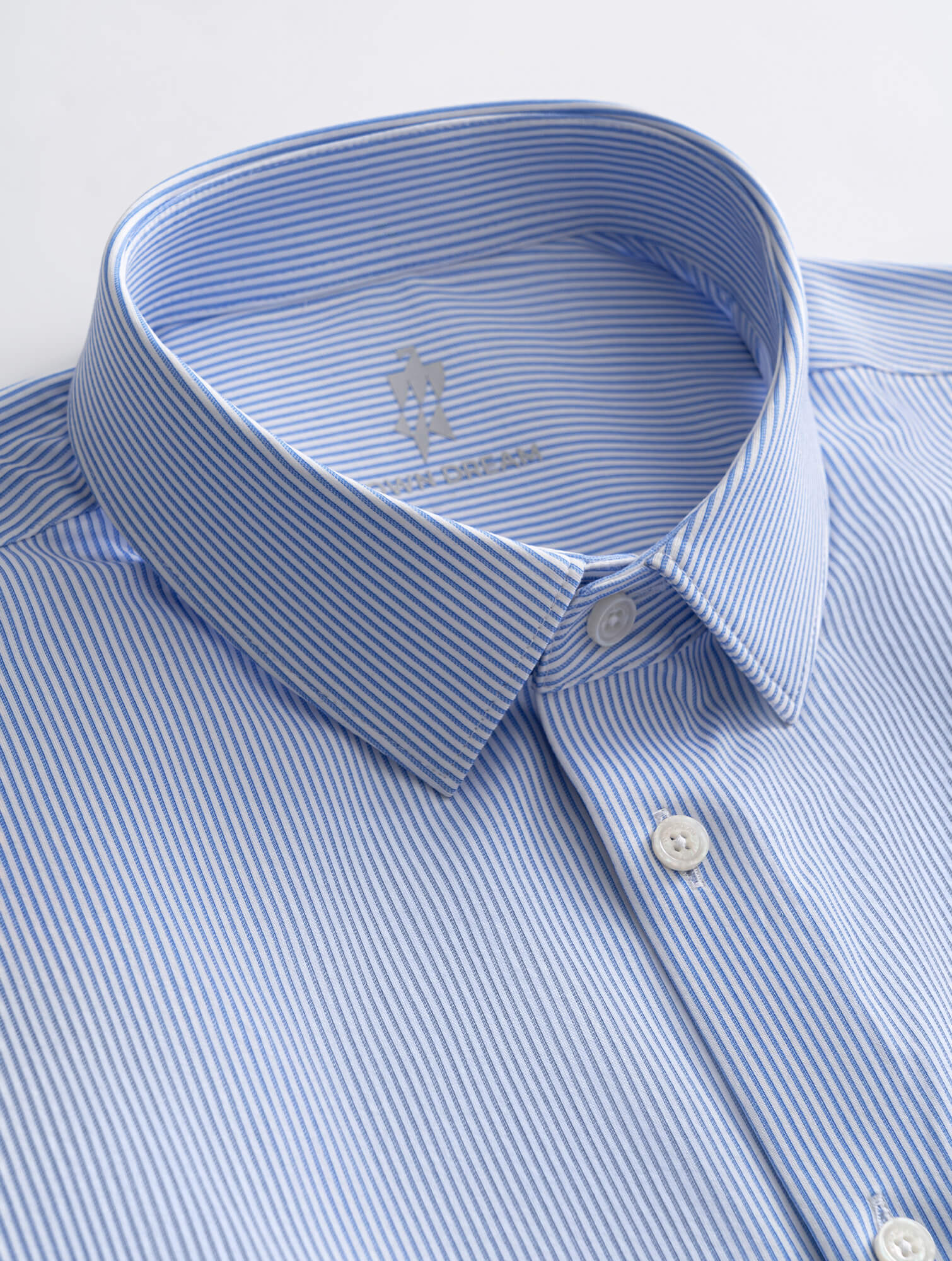 Glacier Blue Striped High-Stretch Shirt -Own Dream Shirts-Dress Shirts for Men