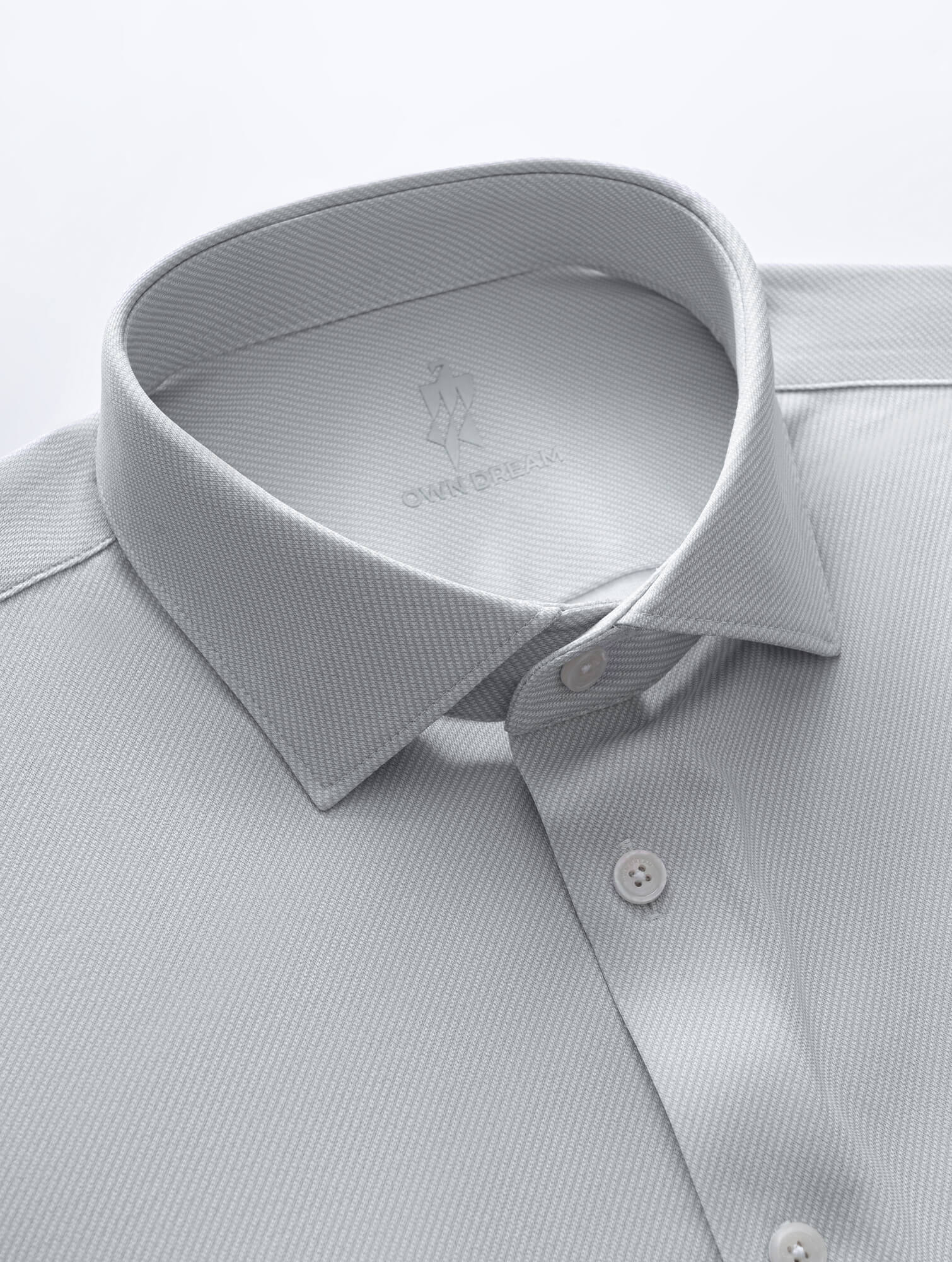 Frost Gray Silk High-Stretch Short-Sleeve Shirt