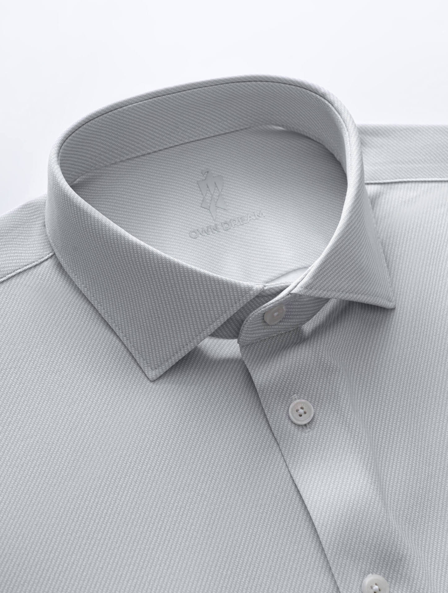 Frost Gray Silk High-Stretch Short-Sleeve Shirt