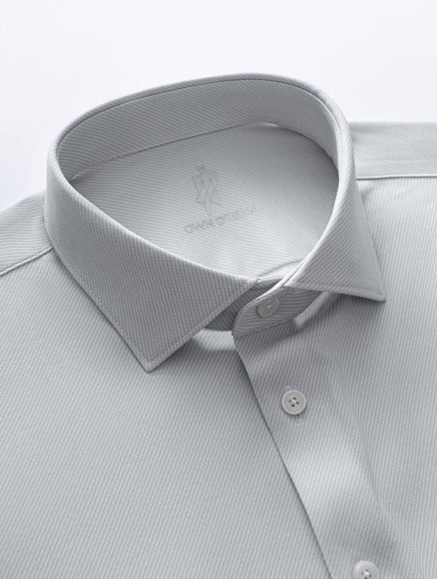 Frost Gray Silk High-Stretch Short-Sleeve Shirt