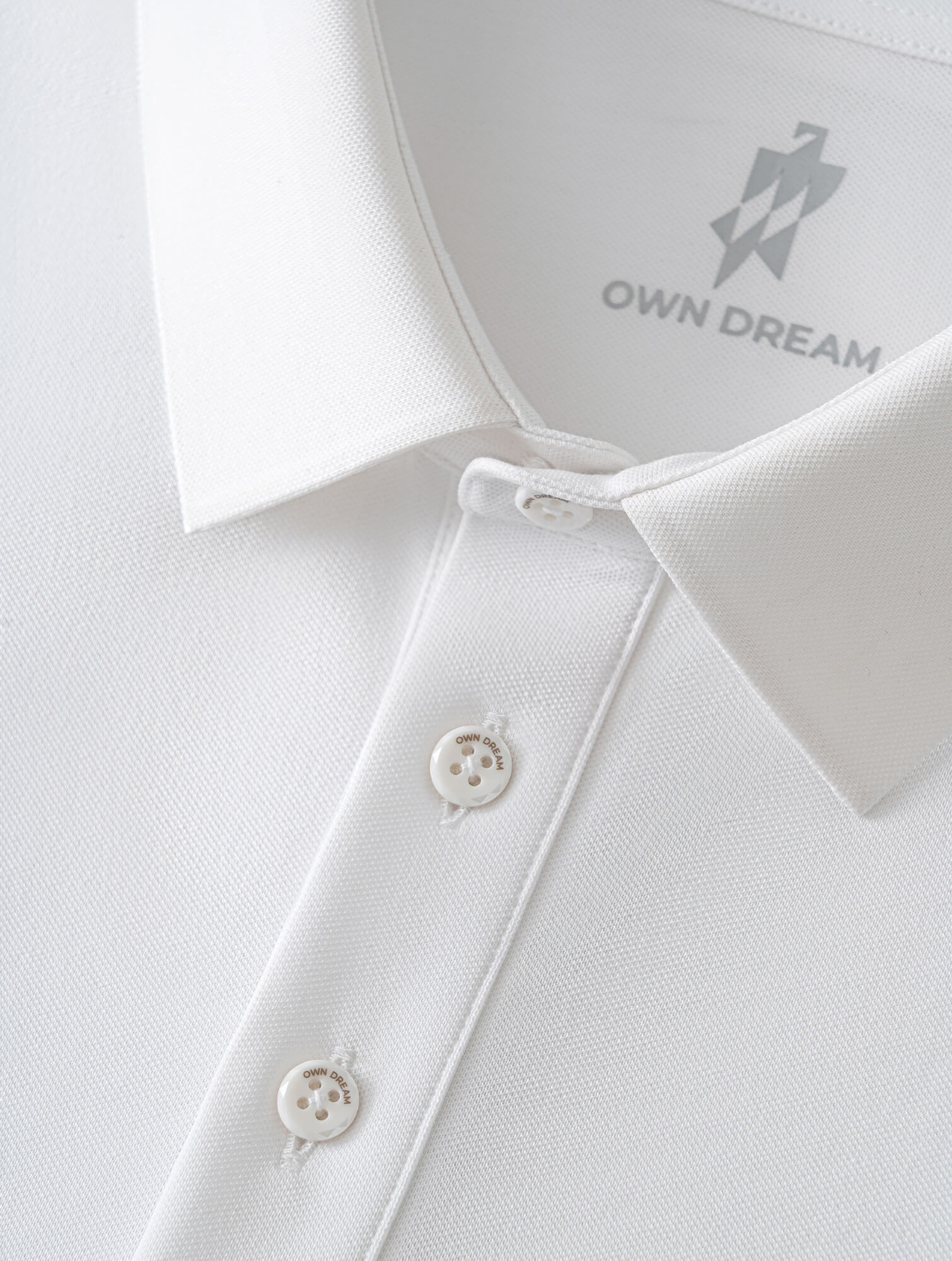 Ivory White High-Stretch Polo-Own Dream Shirts-Dress Shirts for Men