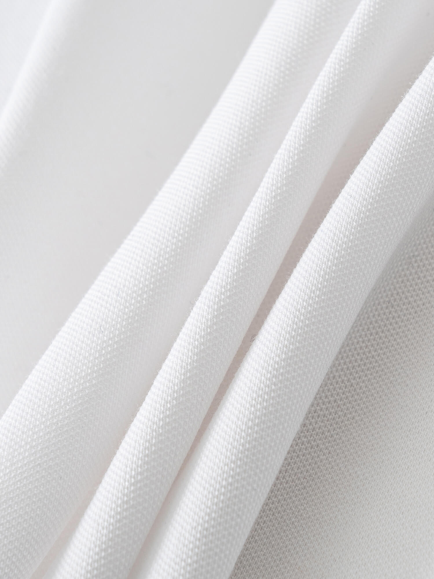 Ivory White High-Stretch Gold-Trimmed Collar Polo