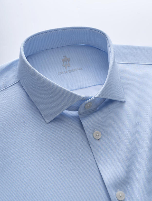 Jade Blue Silk High-Stretch Short-Sleeve Shirt