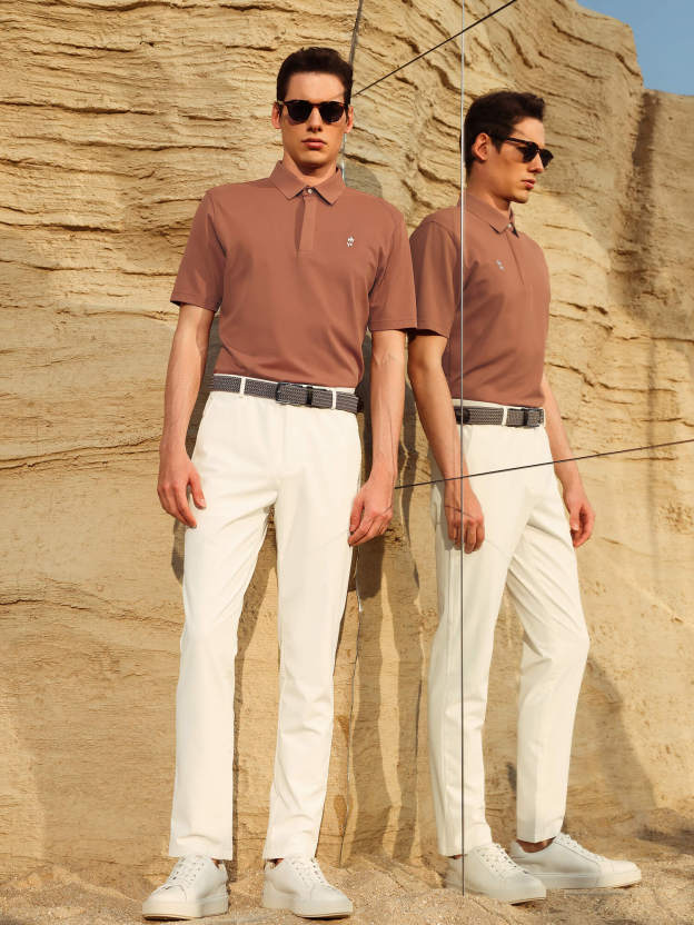 Coral Orange High-Stretch Short-Sleeve Polo 