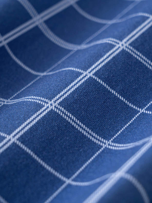 Cobalt Blue Omni-Stretch Check Dress Shirt