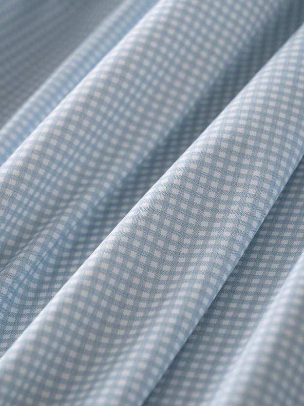 Glacier Gray Blue Check High-Stretch Short-Sleeve Shirt-OWN DREAM