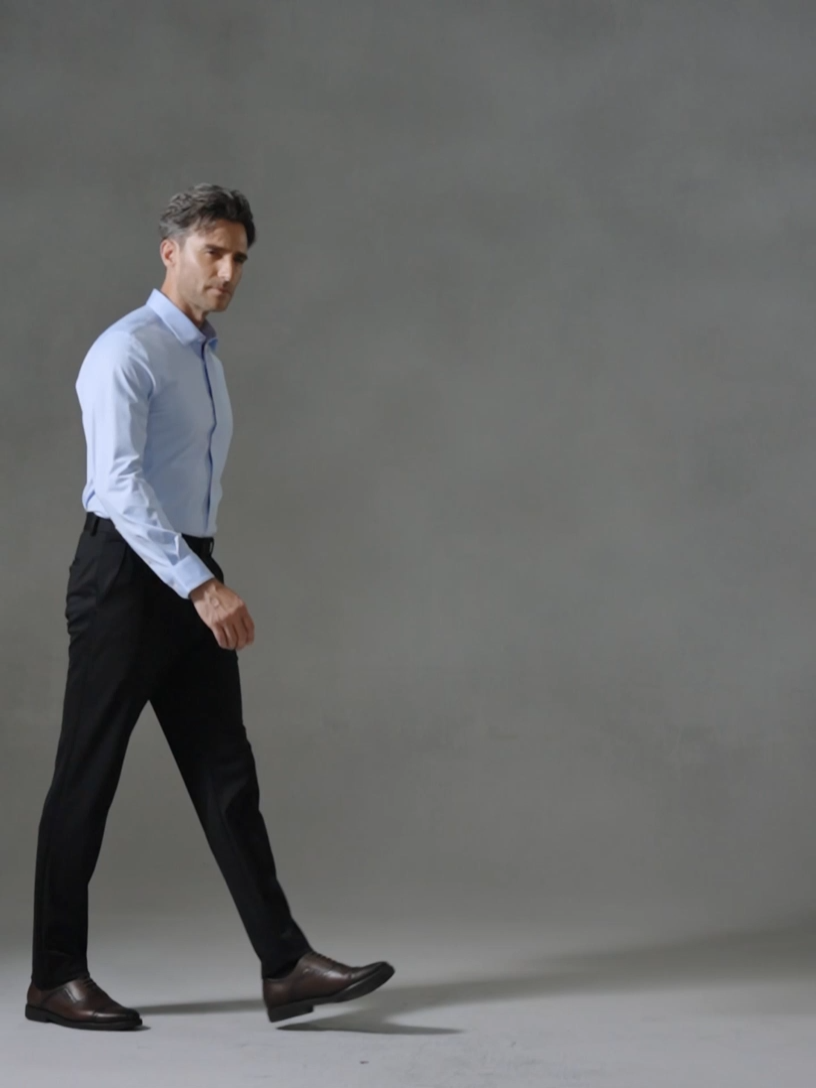 Non-Iron High-Stretch Blue Shirt