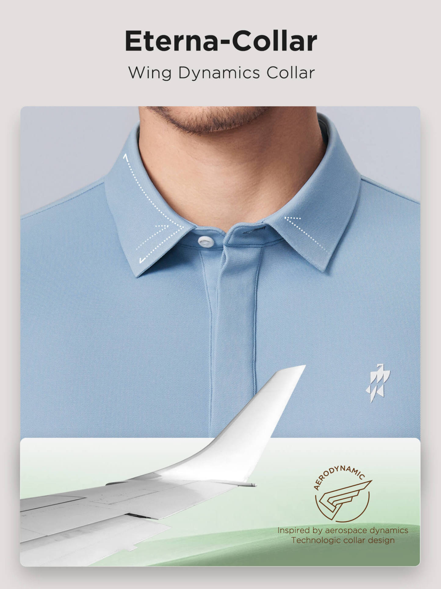 Icy Light Blue High-Stretch Polo