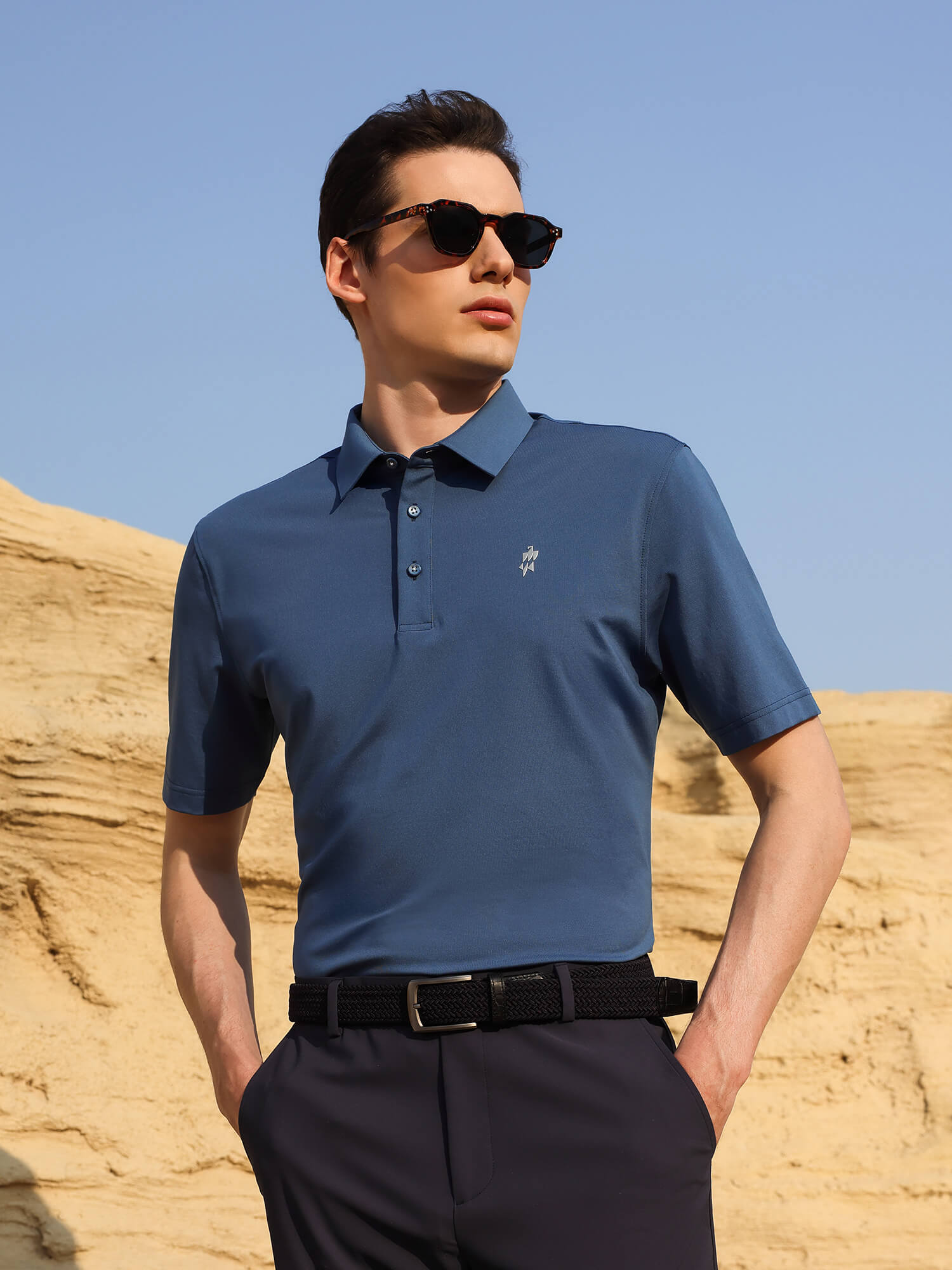 Cobalt Blue High-Stretch Polo