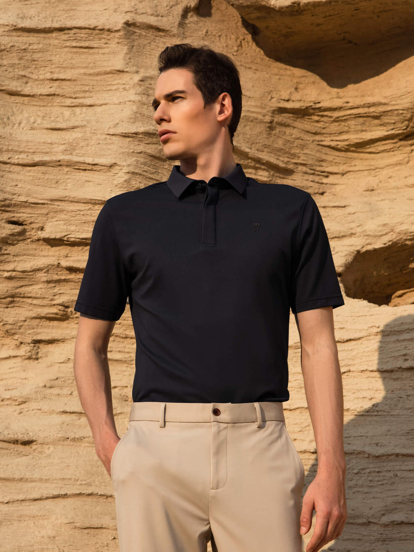 Meteorite Black High-Stretch Polo