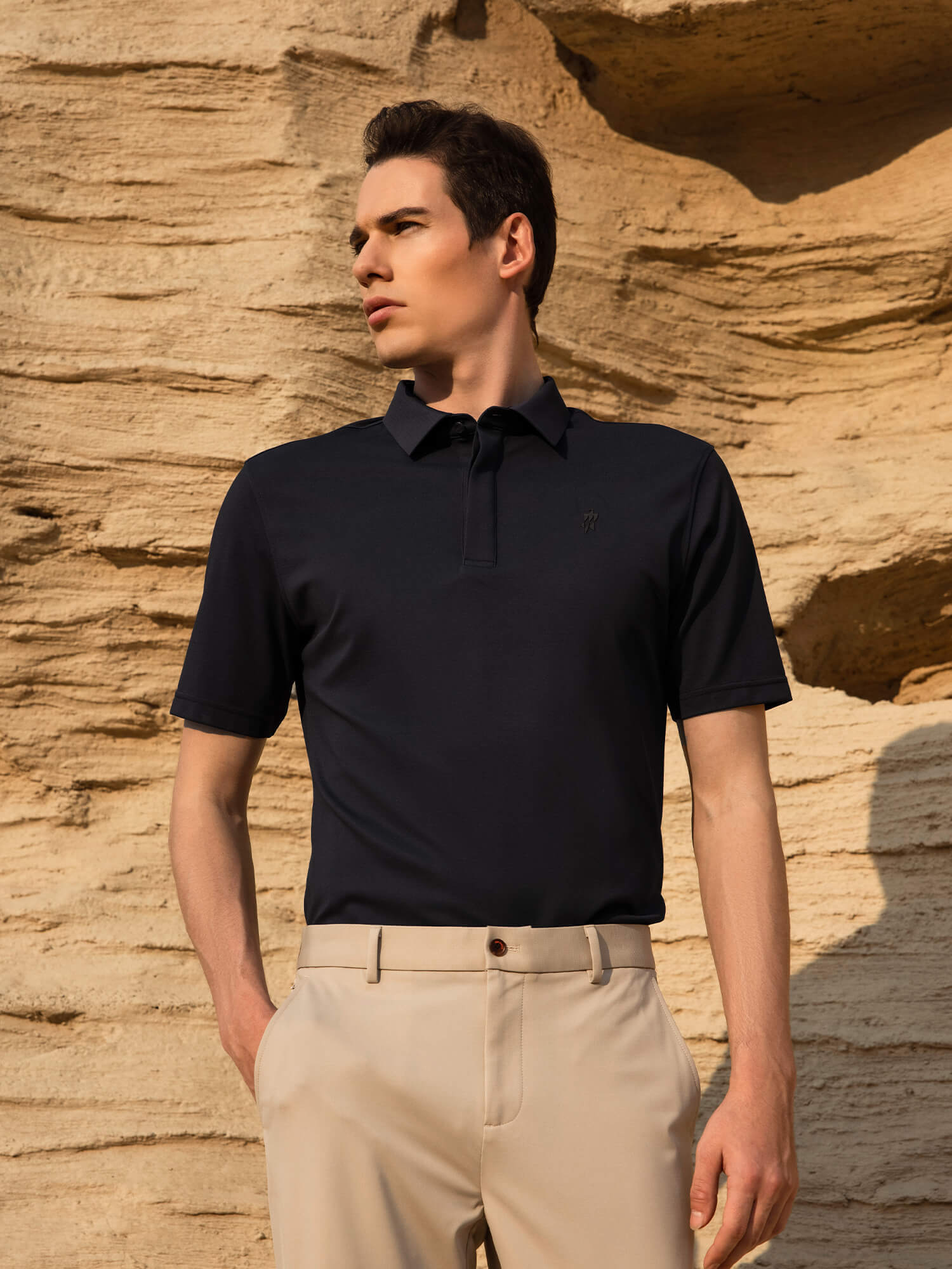 Meteorite Black High-Stretch Polo