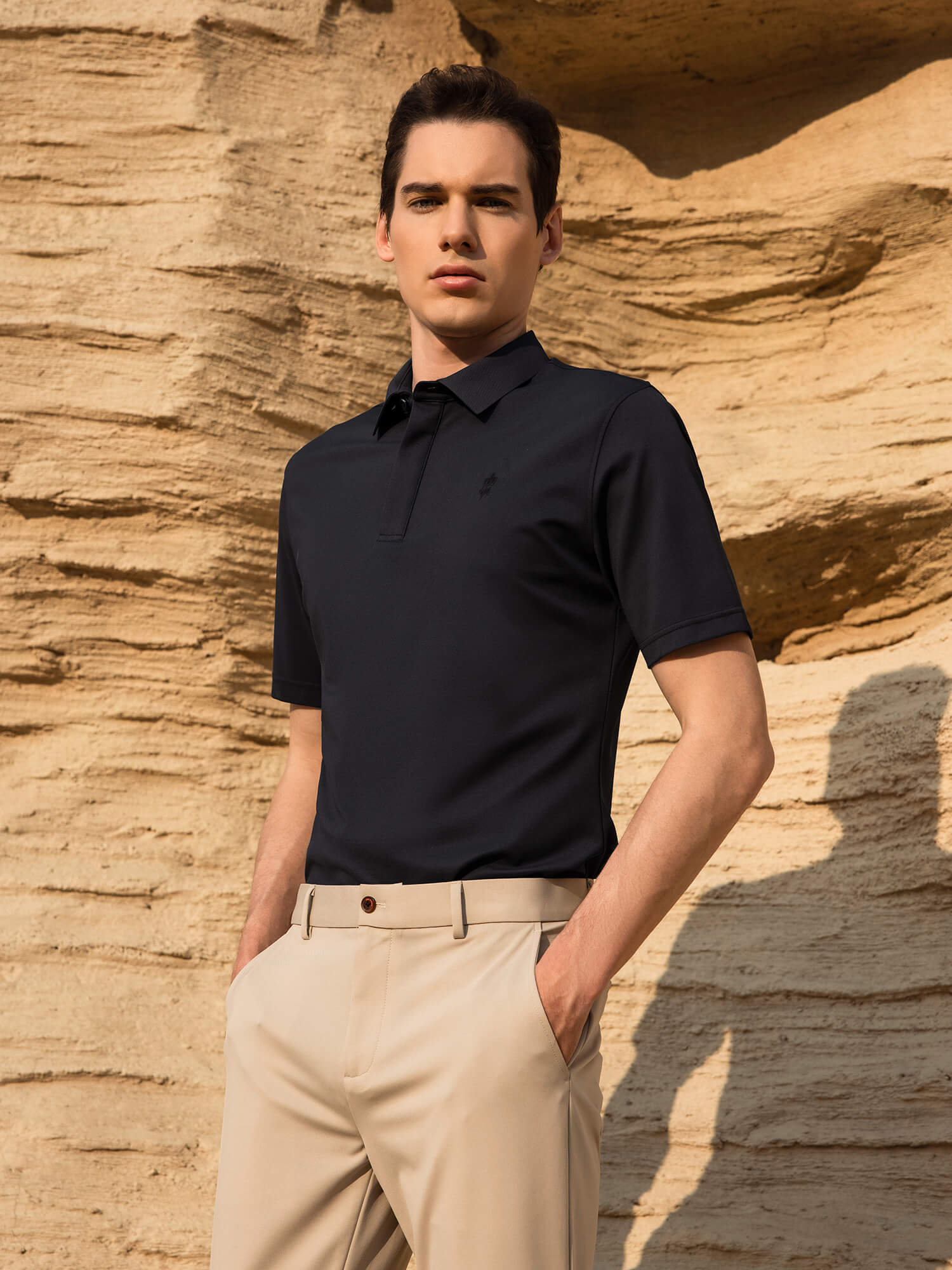 Meteorite Black High-Stretch Polo