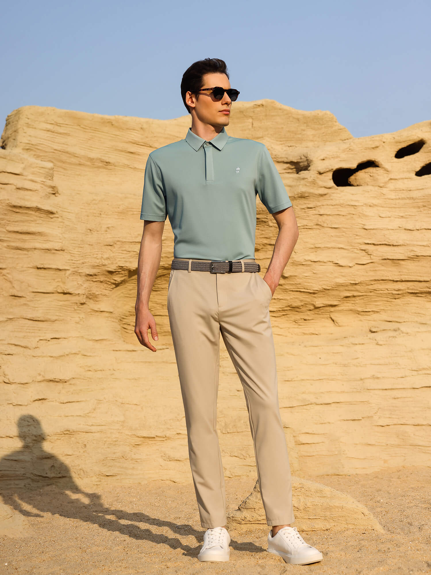 Mako Green High-Stretch Short-Sleeve Polo